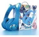 AH-803 Premium Quality Stitch RGB Wireless Headphones, Ears, Blue