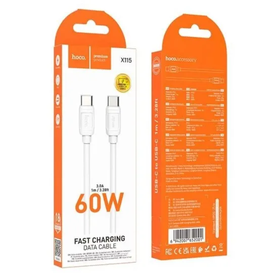 Hoco X115 Fast Charging Data Cable 60W usb-c to usb-c