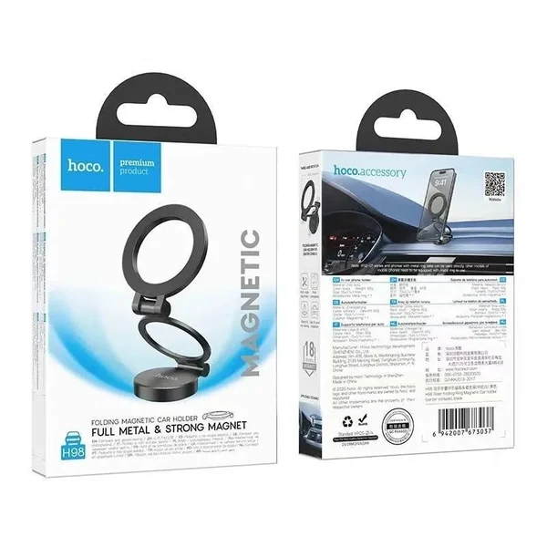 Hoco H98 Rider Folding Ring Magnetic Car Holder Black