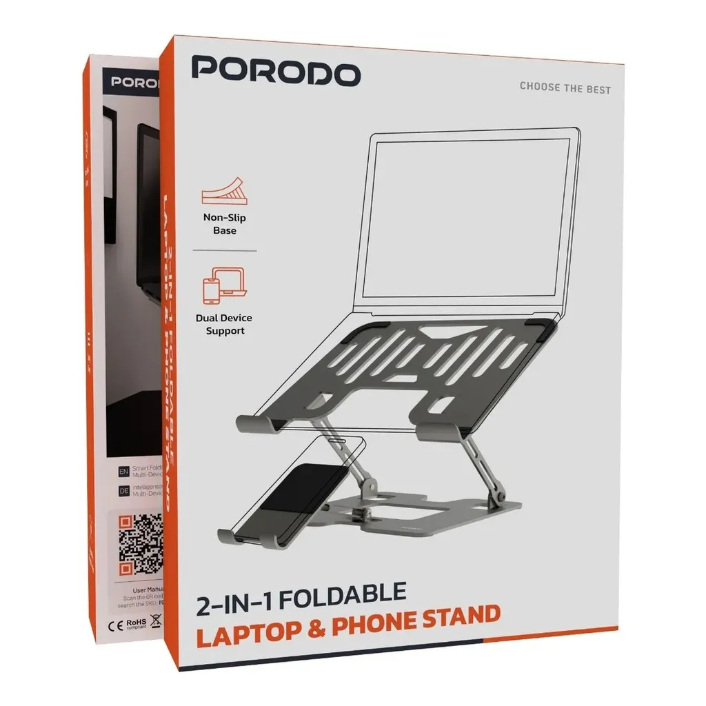 Porodo Smart Folding Multi-Device Stand - Silver